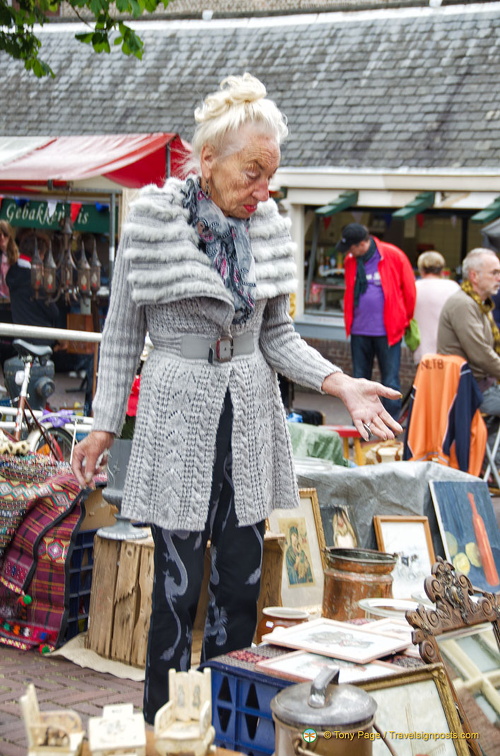 An eccentric-looking stallholder